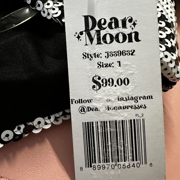 Dear Moon Plaid Sequin Tie Halter Mini Dress Retro Y2K HOCO Juniors 1 XS NWT - Picture 11 of 13